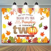 Unser Wenig Kürbis Ist Drehen Zwei Geburtstag Hintergrund